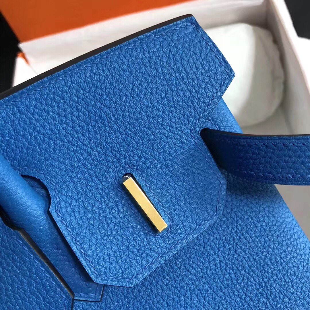 Hermes Birkin 35CM Togo Leather Handbag Blue